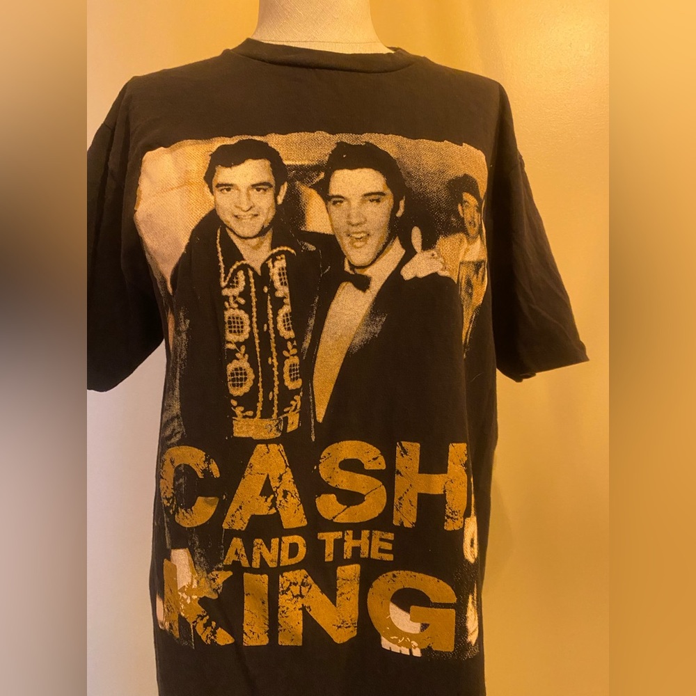 Elvis Presley and Johnny Cash Graphic T-Shirt with Cash and the King Design med - Picture 2 of 9